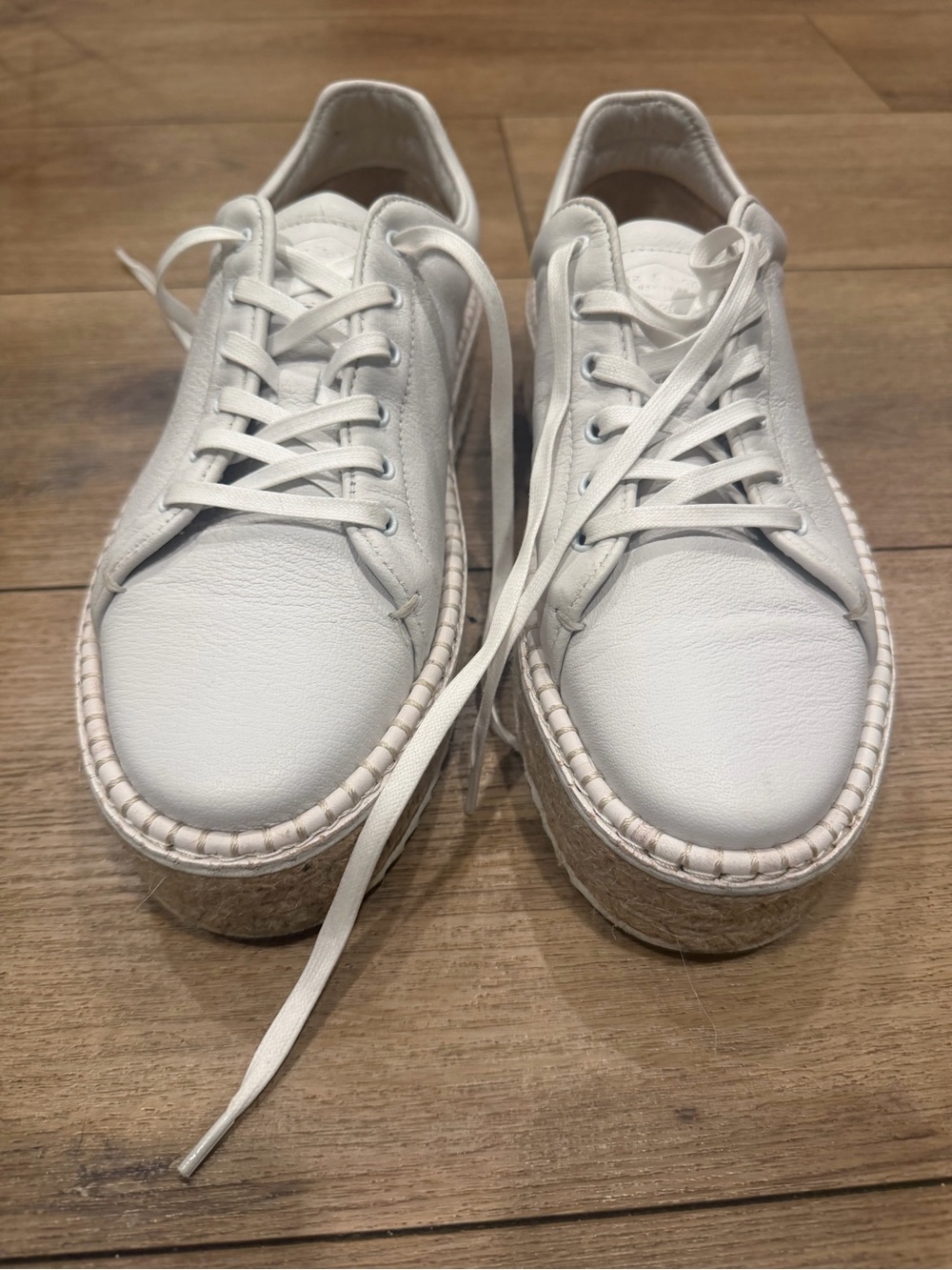 rag & bone White Leather Platform Espadrille Sneakers